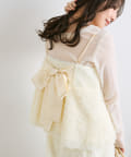 OUTLET(アウトレット) 【La boutique BonBon】フリルチュールバックリボンキャミ