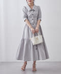 NICE CLAUP / OLIVE des OLIVE OUTLET(ナイスクラップ  / オリーブ デ オリーブ アウトレット) 【RMAF】【フェミニン春ワンピ】ティアード半袖ワンピ