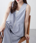 NICE CLAUP / OLIVE des OLIVE OUTLET(ナイスクラップ  / オリーブ デ オリーブ アウトレット) 【RMAF】【セットアップ】前ZIPペプラムベスト＆ワイドパンツ