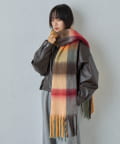 -goocy-(グーシー) フェイクウール起毛チェックマフラー