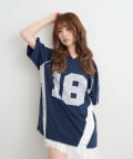 RAY CASSIN(レイカズン) レースナンバリングルーズTシャツ