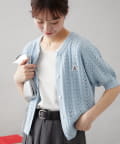 CIAOPANIC TYPY(チャオパニックティピー) 【GEVACO】透かし編み半袖カーディガン