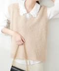 NICE CLAUP / OLIVE des OLIVE OUTLET(ナイスクラップ  / オリーブ デ オリーブ アウトレット) 【natural couture】テディヤーンミドル丈ニットベスト