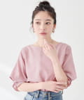 natural couture(ナチュラルクチュール) パール付きタックスリーブブラウス