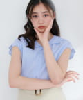 natural couture(ナチュラルクチュール) 【WEB限定】ゆるスカラップレトロブラウス