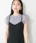 natural couture(ナチュラルクチュール) チュールニットレイヤードTOPS