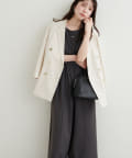 natural couture(ナチュラルクチュール) 【WEB限定】バックシャーリングロンパース