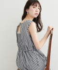 natural couture(ナチュラルクチュール) 【WEB限定】バックシャーリングロンパース