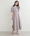 natural couture(ナチュラルクチュール) フレア袖カシュクールワンピース