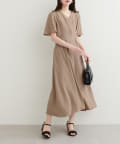 natural couture(ナチュラルクチュール) フレア袖カシュクールワンピース