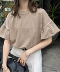 DISCOAT(ディスコート) ピグメントフリルTシャツ