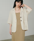 LARUTA(ラルータ) 麻調5分袖ジャケット【MAOプロデュース】