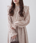 NICE CLAUP / OLIVE des OLIVE OUTLET(ナイスクラップ  / オリーブ デ オリーブ アウトレット) 【RMAF】シア花柄フリルワンピース