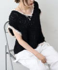 w closet(ダブルクローゼット) リボンヤーンニットベスト