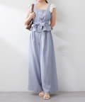 NICE CLAUP / OLIVE des OLIVE OUTLET(ナイスクラップ  / オリーブ デ オリーブ アウトレット) 【２枚セット】【RMAF】麻風素材の色々ぼたんキャミ+パンツセット