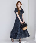 one after another NICE CLAUP(ワンアフターアナザー ナイスクラップ) 【Black collection】イレヘムティアードロングワンピース