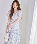 one after another NICE CLAUP(ワンアフターアナザー ナイスクラップ) 【Black collection】イレヘムティアードロングワンピース