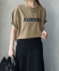 DOUDOU(ドゥドゥ) リネンライクハイツイストAURORAロゴTEE