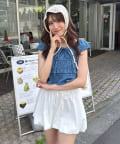 mline(エムライン) [mline]シャーリングフレンチブラウス