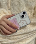 Lattice(ラティス) ニュアンスフラワースマホケース(iPhone13/14)