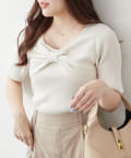 NICE CLAUP / OLIVE des OLIVE OUTLET(ナイスクラップ  / オリーブ デ オリーブ アウトレット) 【RMAF】胸リボンニット