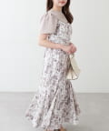 natural couture(ナチュラルクチュール) パルクロ・店舗限定 /【mizumami】裾ボリュームシアーキャミワンピース
