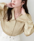 NICE CLAUP / OLIVE des OLIVE OUTLET(ナイスクラップ  / オリーブ デ オリーブ アウトレット) 【natural couture】プチメタルプレート付きブラウス