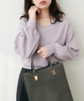 NICE CLAUP / OLIVE des OLIVE OUTLET(ナイスクラップ  / オリーブ デ オリーブ アウトレット) 【natural couture】レース衿Ｖネックプルオーバー