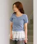 Kastane(カスタネ) 【XS.Fサイズ展開/4色展開】ピグメント刺繍ロゴTEE