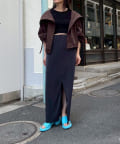Pasterip(パセリ) Sheer rib zip skirt