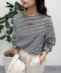 FREDY & GLOSTER(フレディ アンド グロスター) シルケット天竺ボートロゴTシャツ