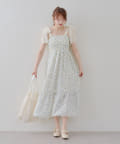 NICE CLAUP / OLIVE des OLIVE OUTLET(ナイスクラップ  / オリーブ デ オリーブ アウトレット) 【RMAF】小花柄肩リボンワンピ