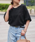un dix cors(アンディコール) 《夏に快適・接触冷感》前後2WAYチョーカーデザインTブラウス