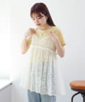 Kastane(カスタネ) 【前後2WAY】ウェーブ刺繍チュールチュニック