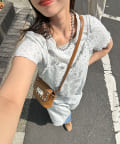 CIAOPANIC(チャオパニック) Tee付きフラワーワッフルロングキャミワンピース