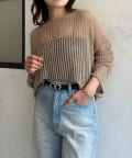 Thevon.(ゼヴォン) ショート丈メッシュニット