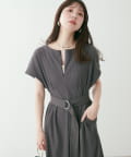 natural couture(ナチュラルクチュール) 【mamamo】テレコリブZIPあき2wayワンピース