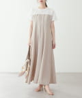 natural couture(ナチュラルクチュール) レイヤード風カットジョーゼットワンピース