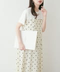 natural couture(ナチュラルクチュール) レイヤード風カットジョーゼットワンピース