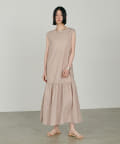 LARUTA(ラルータ) ［Web限定］【接触冷感】ギャザー切替zip付きワンピース