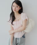 Chico(チコ) ボレロデザイン柄編みニット
