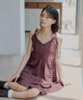 Chico(チコ) 【WEB限定追加】肩リボンコットンレースフリルキャミミニワンピ