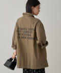 【Loungedress】バックロゴシャツブルゾン　ライトグレー Loungedress】バックロゴシャツブルゾン | OUTLET(アウトレット
