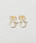 3COINS(スリーコインズ) キラキラリボンパールピアス