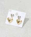 3COINS(スリーコインズ) メタルハートピアス4個セット