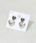 3COINS(スリーコインズ) メタルハートピアス4個セット