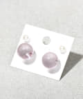 3COINS(スリーコインズ) クリアボールピアス4個セット