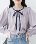 NICE CLAUP / OLIVE des OLIVE OUTLET(ナイスクラップ  / オリーブ デ オリーブ アウトレット) 【natural couture】リボン付きマルチWAYブラウス