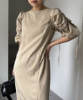 CAPRICIEUX LE'MAGE(カプリシュレマージュ) 【低身長サイズあり】パフギャザーワンピース