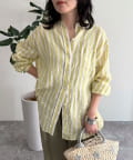 FREDY & GLOSTER(フレディ アンド グロスター) LINEN100バンドカラーシャツ